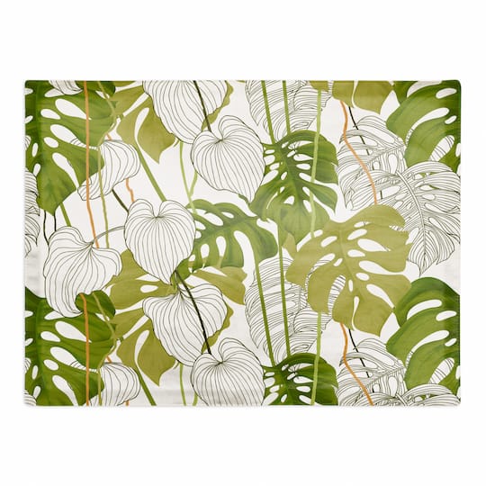 Yellow Green Monstera 18" x 14" Cotton Twill Placemat